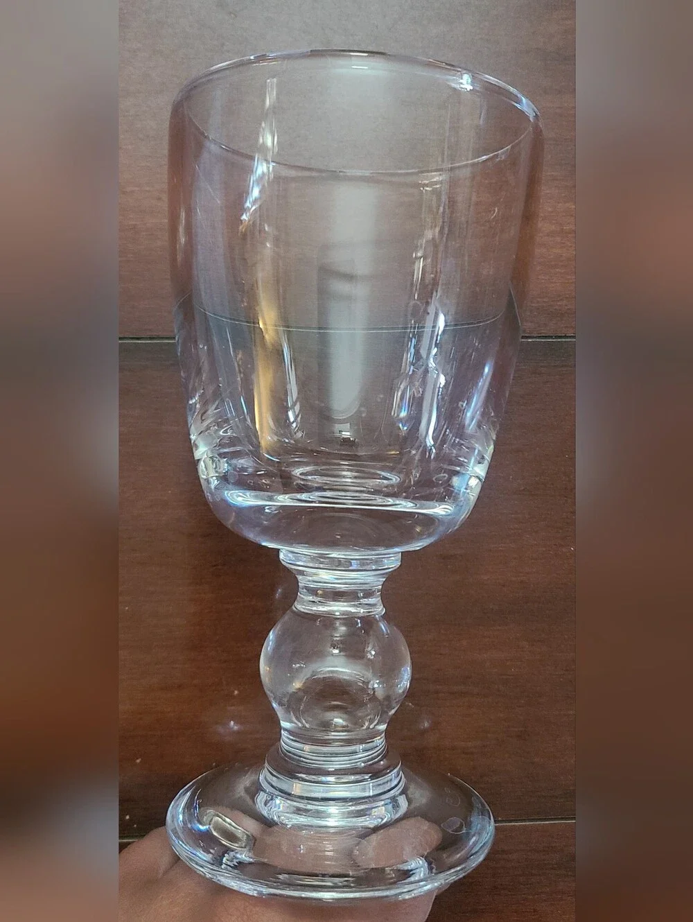 Williams Sonoma Edward Wine Glass Clear Ball In Stem Discontinued Replacement 6”